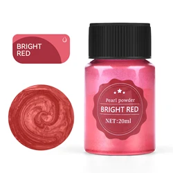 Pearlescent Mica Powder for Epoxy Resin - 20ml Dye Kit for DIY Jewelry and Crafts (Bright red)