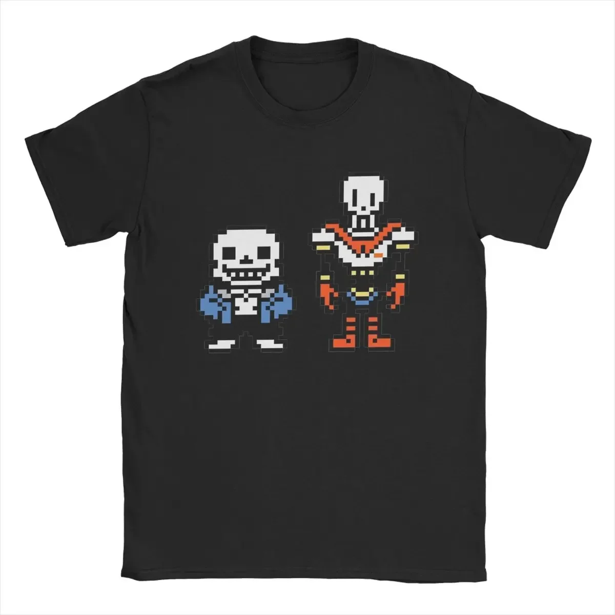 

Тяжелая Мужская футболка Undertale Sans И Papyrus, одежда из чистого хлопка для игры, Повседневная футболка с коротким рукавом