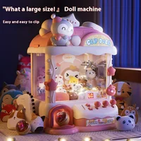 Home Doll Grasping Machine with Random Doll Home Doll Grasping Machine Cartonn Rabbit Penguin Crane Doll Machines Gift for Kids 1