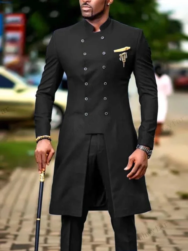 

Men's fashion luxury solid color dress two-piece set