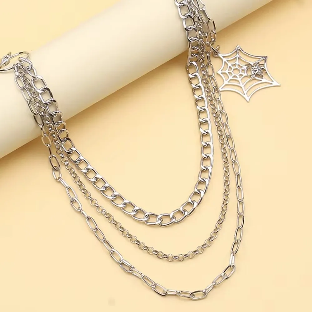 Trendy Punk Metall Hosen Kette Mode Hip Hop Spinne Web Anhänger Taille Kette JEANS Kette Zubehör Geschenke Für Männer Frauen – Detail 7