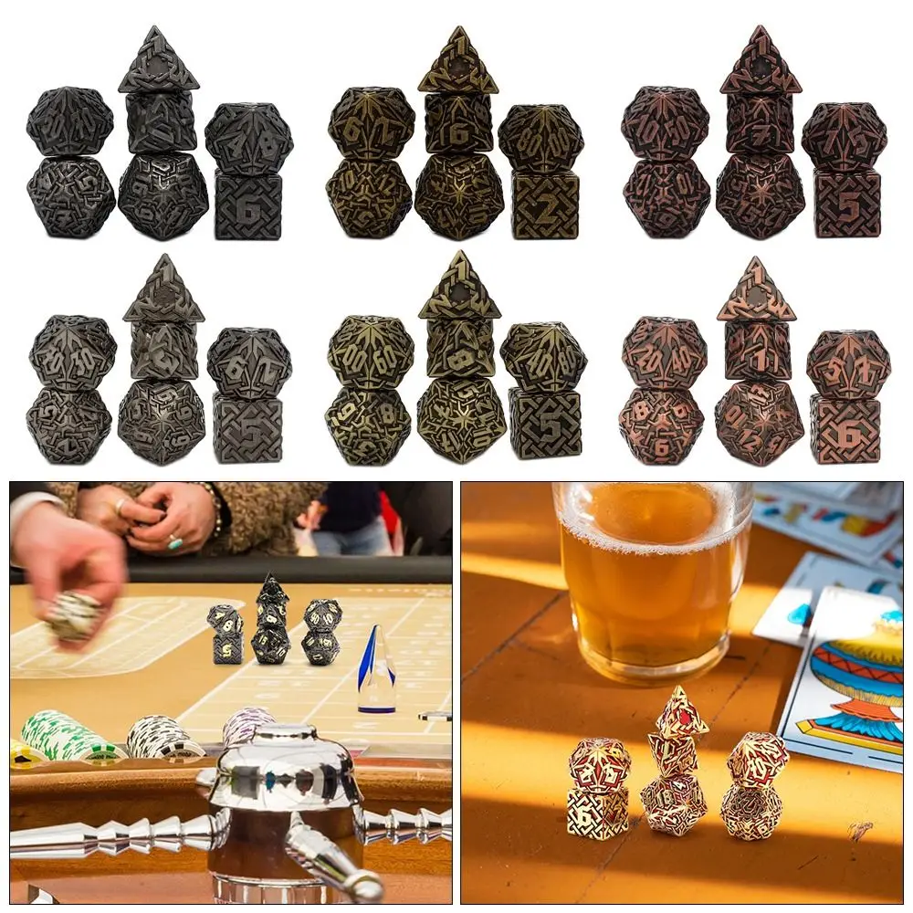 

7 шт./набор, 7-дюймовые металлические игральные кости