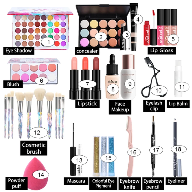 POPFEEL All In One Makeup Kit for Women Full Kit Set, All in One Makeup Sets Include Eyebrow Eyeliner Eyeshadow 2