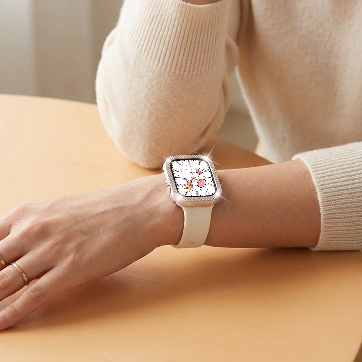 Luxury Bling Diamond Cover for Smartwatch - Hollow-Out Protective Bumper Accessory
