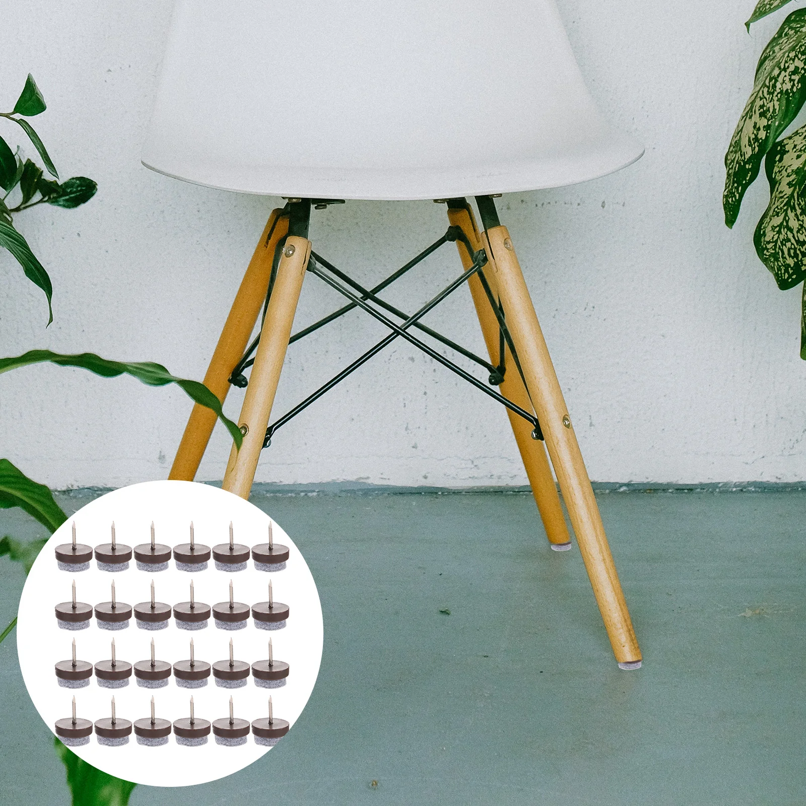 

50pcs Chair Leg Screw-on Felt Pads Floor Protectors Furniture Pads Protectors