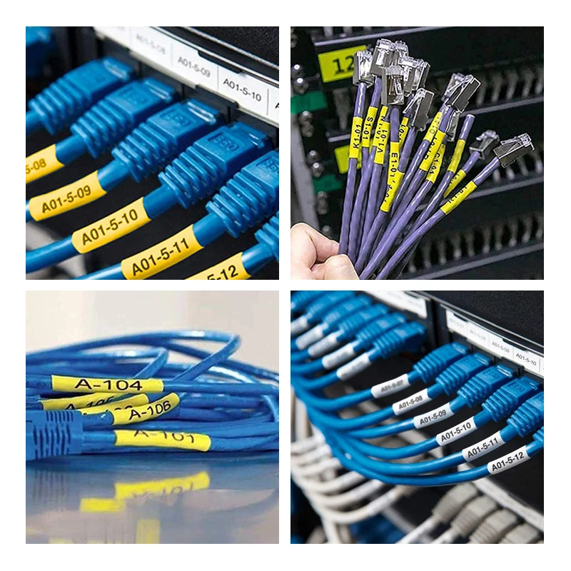SU5S LK-4WBA5 SU11S LK-6WBA 열 수축 튜브, 엡손, 킹 짐, LW-300, 400 라벨 메이커와 호환되는 블랙 온 화이트 테이프, Φ9mm, 18mm