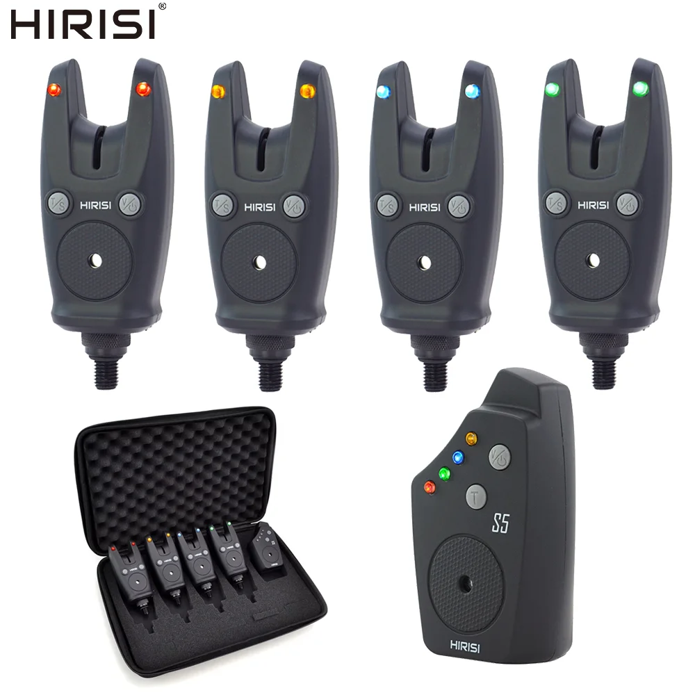 Hirisi S5 Alarme de Touche Carpe Sans Fil Étanche avec Indicateur de Morsure pour Pêche