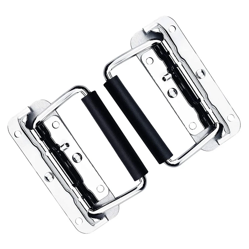 2Pcs 304 Stainless Steel Spring Handle Prop Box Tool Aluminum Box Handle Activity Folding Industrial furniture handles kitchen door handles