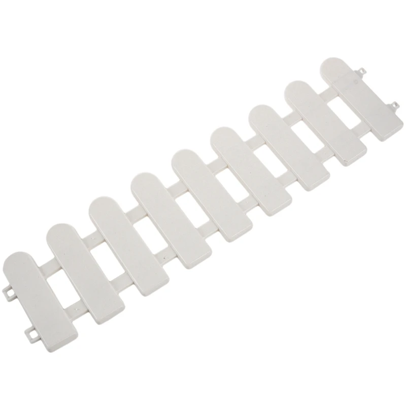 

New 8Pc 50X13cm White Plastic Tree Fence Courtyard Indoor Garden Fence Kindergarten Flower Garden Vegetable White Decor
