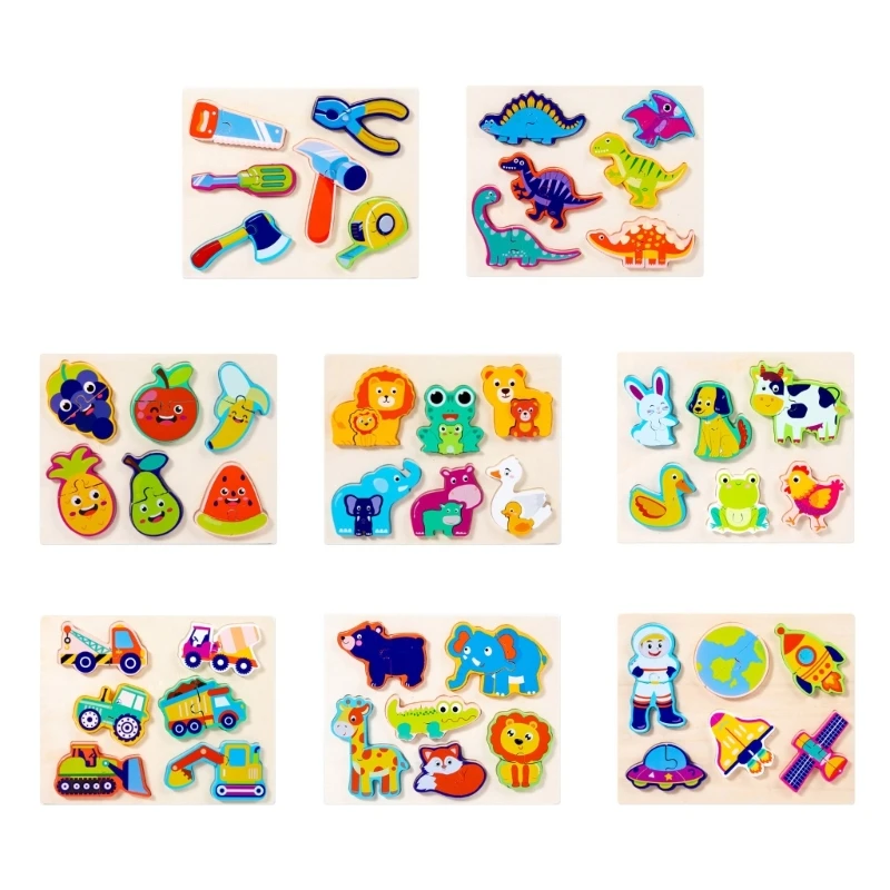 

3D Puzzle Cartoon Animal Puzzles Color Shape Cognition Board Toy Learning Puzzle Preschool Kids Educational Gift