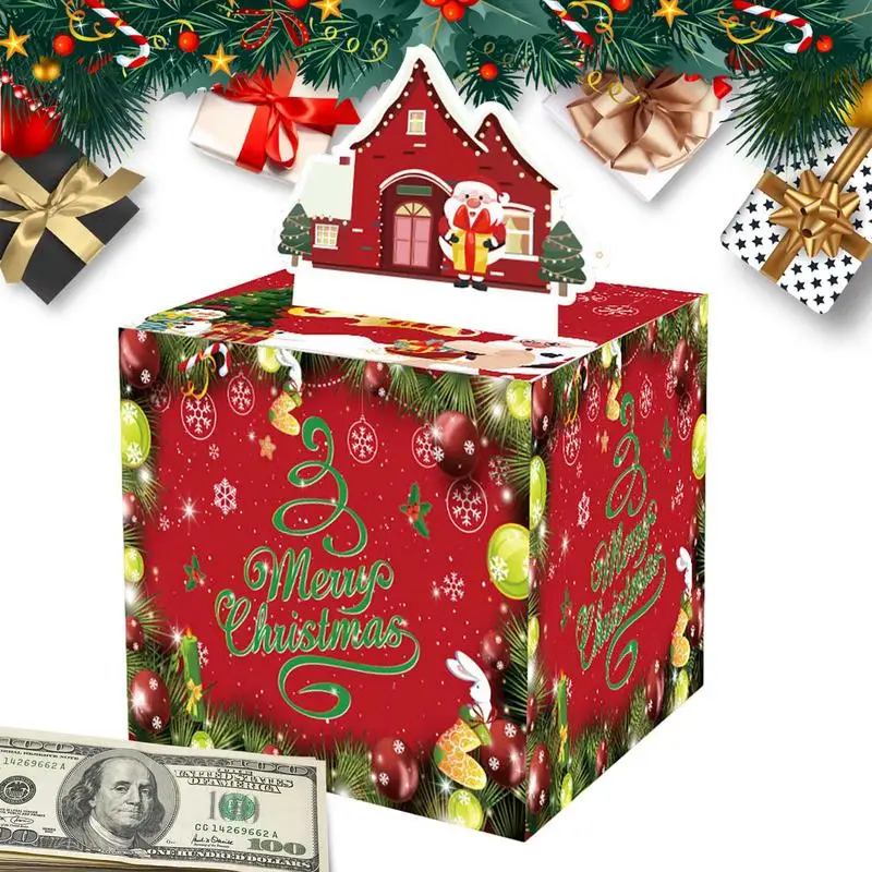 

Выдвижной фотобокс для денег, Рождественская копилка для денег, подарка, торта, денег, безопасные украшения, товары для дня рождения
