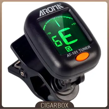 AROMA AT-101 일렉트릭 기타 튜너, 접이식 회전 클립, 고감도 우쿨렐레 기타 부품 및 액세서리, 1/5 개, 신제품