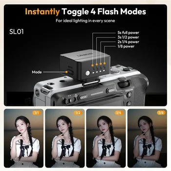 Ulanzi SL01 SL02 SL03 Mini Camera Flash Light SpeedLite GN8 6500K for Canon Sony Nikon Camera DSLR Vlog Live Outdoor Photography 3