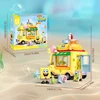 SpongeBob SquarePants Series Building Blocks Hamburger Car Patrick Star Dessert Ice Cream Car Model Bricks Kids DIY Toys Gifts 5
