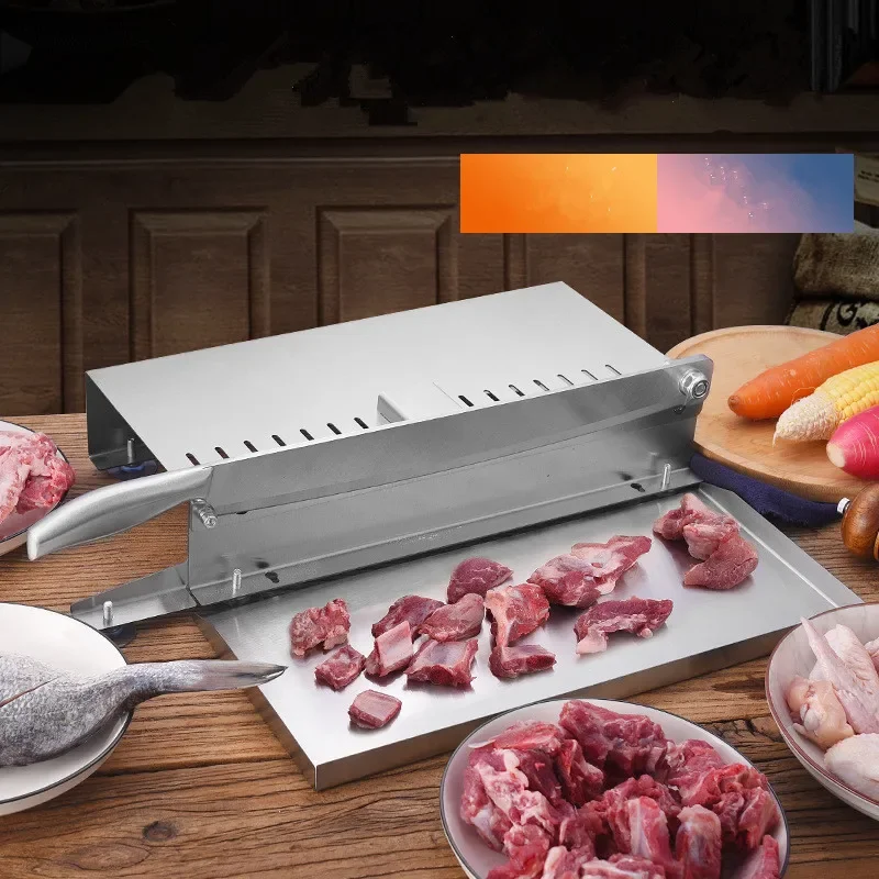 Food Slicer Manual Meat Slicer Spareribs Bone Cutter Chinese Medicine Jerky Slicer Rib Chicken Fish Frozen Meat Vegetables Knife