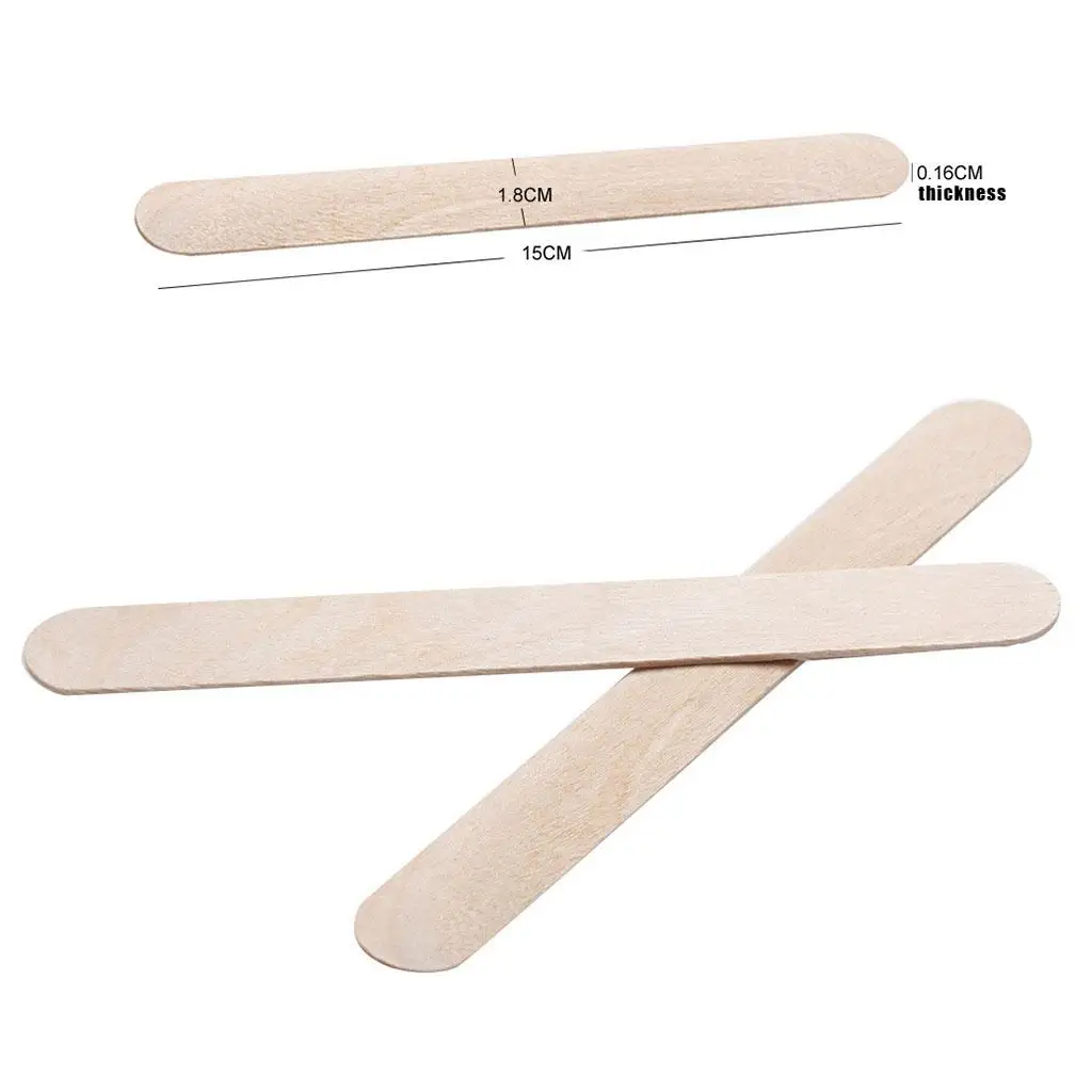 50 Pcs Wood Hard Wax Beans Spatula Set Wax Applicators Scrapers Sticks for Salon Home Face Eyebrows Body Beauty Wax Bean Stick 6
