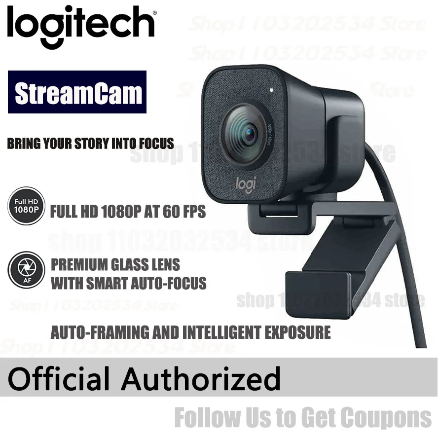 Logitech Streamcam Webcam 1080P 60Fps Full Hd Per Live Streamingcontent Creation Camera Microfono Integrato Per Pc Laptop