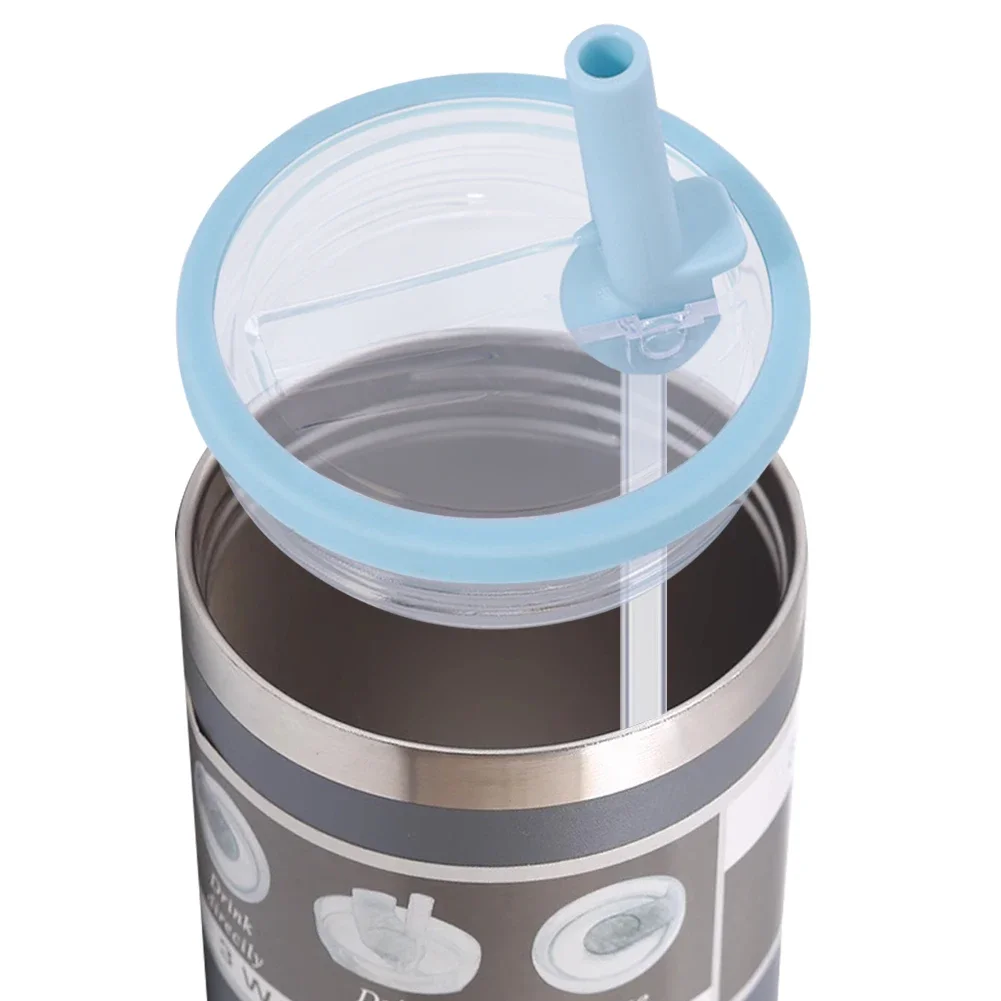 2Pcs Dustproof Tumbler Lids with Straw Spill Proof Tumbler Cover Replaceble Flip Straw Lid for Stanley 30oz Cup tumbler cover