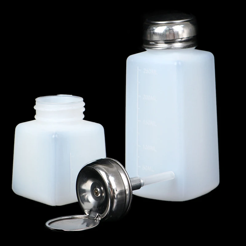 100/200/250ml Empty Pump Dispenser Nail Polish Remover Bottle Nail Art Clean Acetone Bottles Refillable Bottle Container