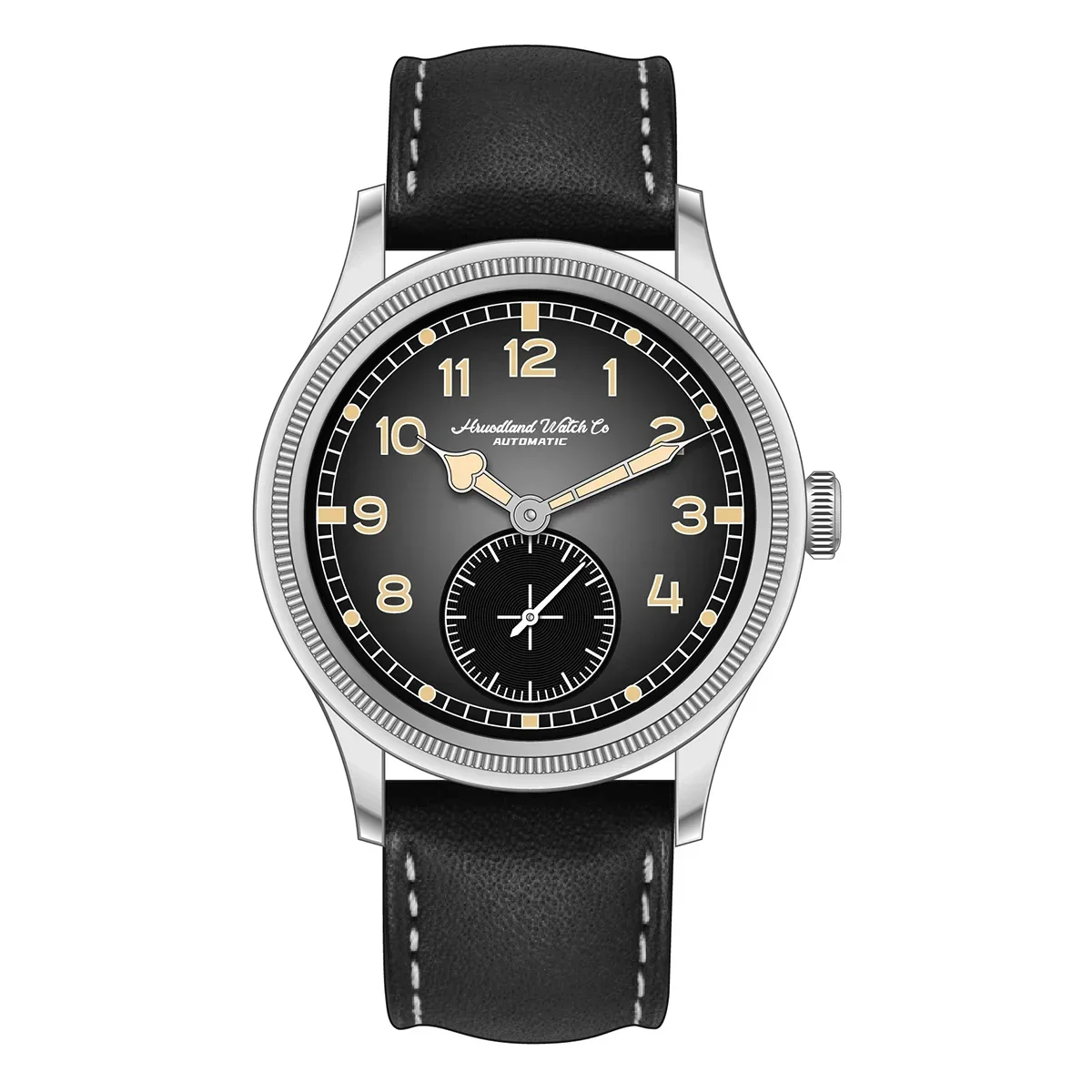 Hruodland Retro Classic Watch For Men ST1701 Movement Automatic Mechanical Diving Wristwatch K1 Mineral Surface Mirror