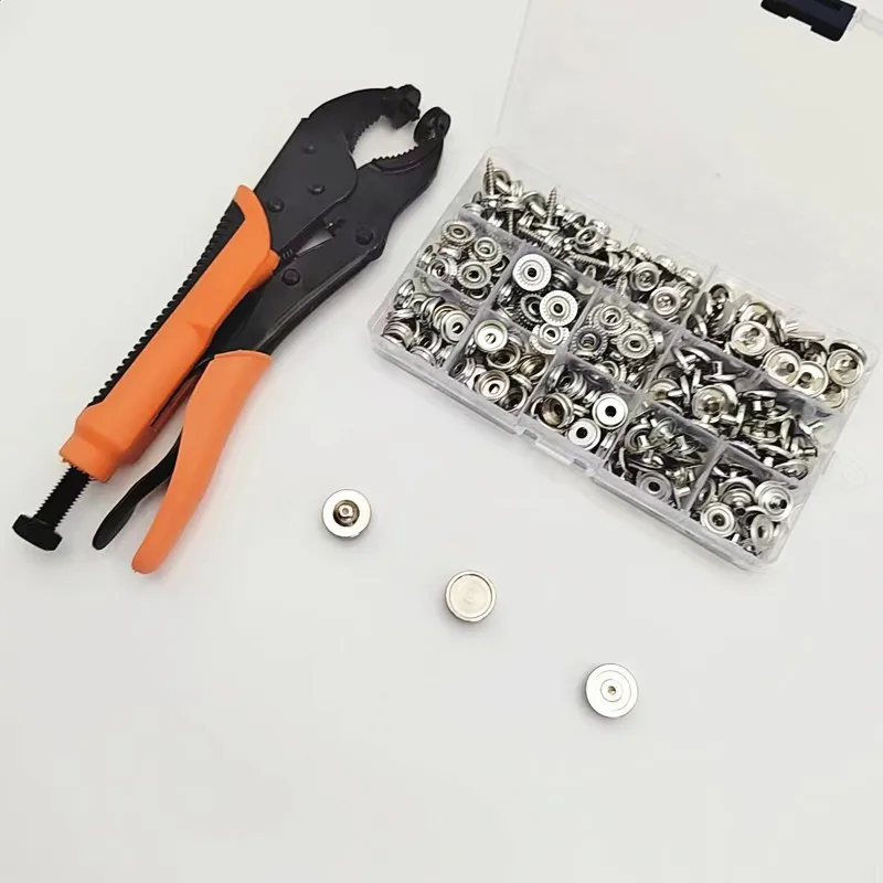 Metal Snap Buttons Heavy Duty Snap Fastener Tool Adjustable Setter Installation Kit Snaps for Boat Cover Canvas