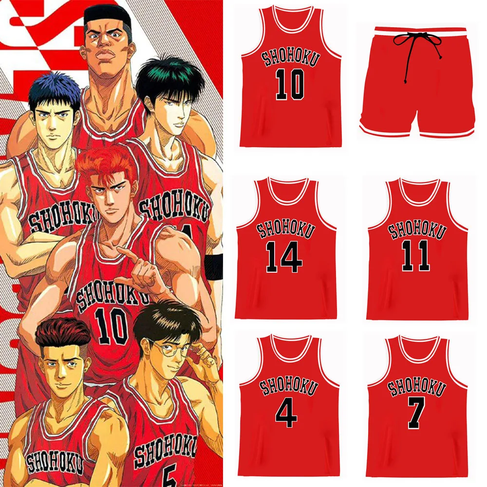 

Anime Sakuragi Hanamichi Cosplay Slam Dunk Jersey Shohoku School Basketball Team Uniform Sportswear Kaede Rukawa Cosplay Costume