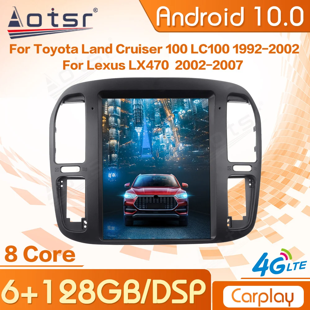 Автомобильный мультимедийный радиоплеер на Android стерео для Toyota Land Cruiser 100 LC100 1992-2002