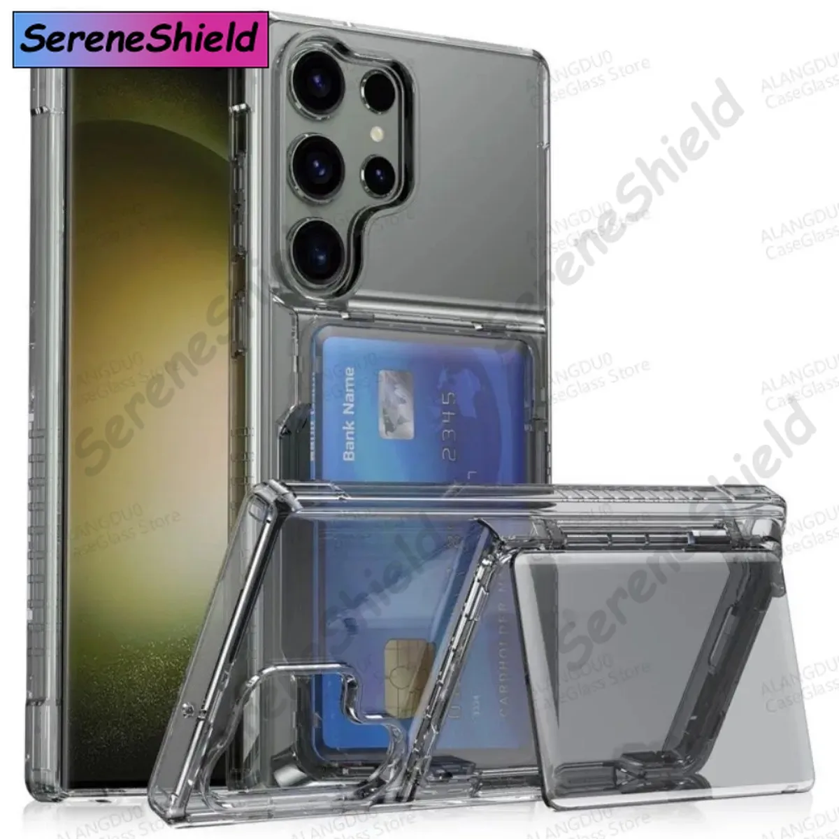 Transparent Card Slot Holder Wallet Case with Soft Cover