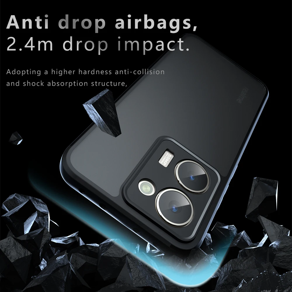 Luxury Matte Shockproof Translucent Phone Case with TPU Frame