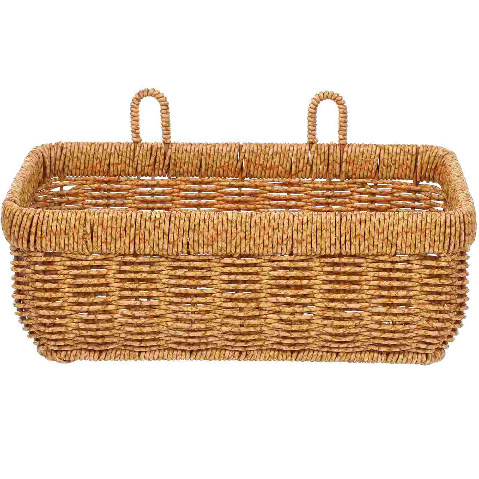

Wicker Hanging Basket Woven Storage Basket Wall Egg Baskets Storage Bin Garlic Keeper Vegetable Fruit Wall Mount Organizer