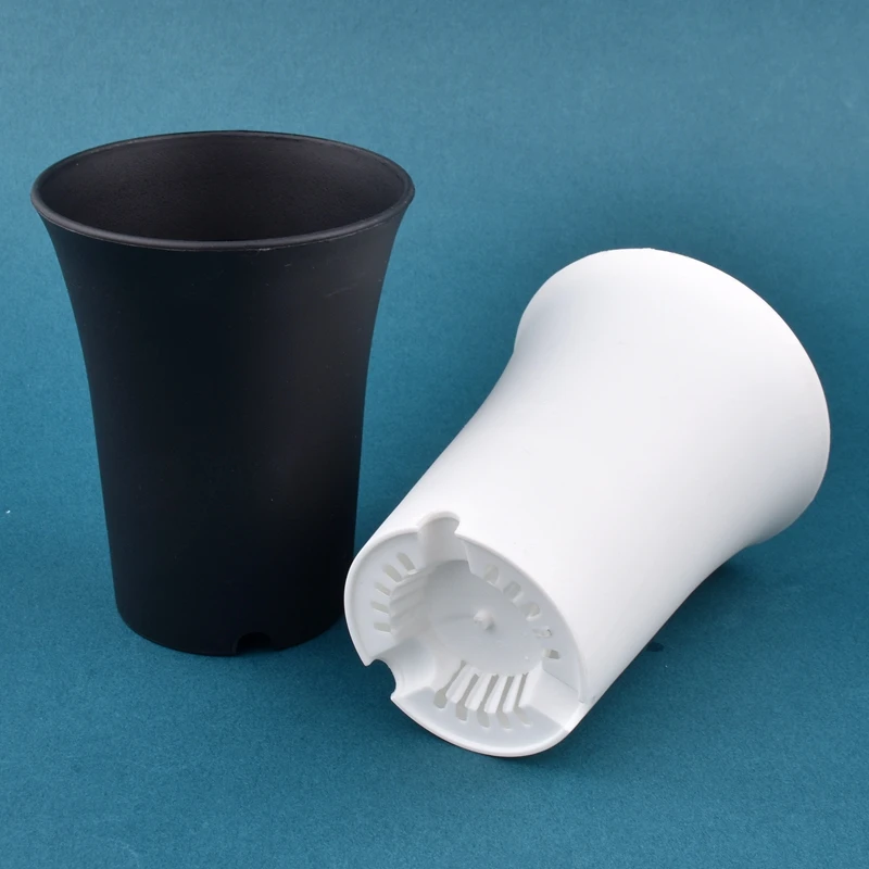 2-10Pcs Round Thickened Flowerpot Hydroponic Flower Pot Flower Pot Plant Pot Deepened Succulent Flower Nursery Pot White/Black Plant Vientiane Basin Home Garden Decoration