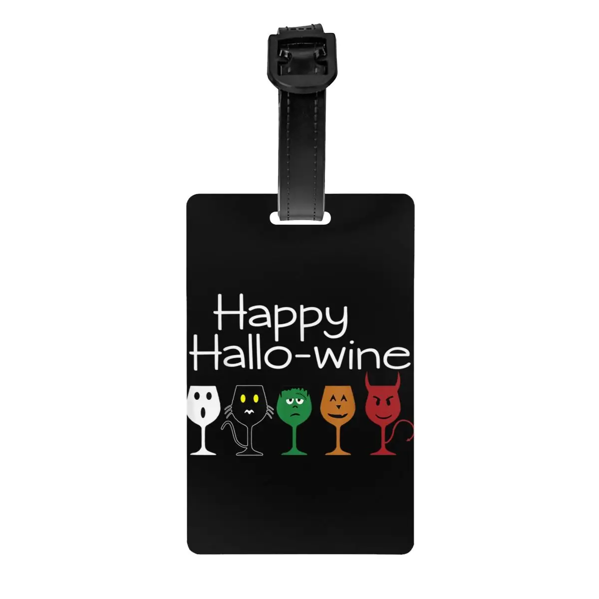 

Пользовательская бирка для багажа Happy Hallo, защита конфиденциальности, забавные стеклянные бирки для багажа на Хэллоуин, дорожные этикетки для сумок, чемоданов