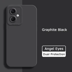 Angel Eyes Liquid Silicone Shockproof Phone Case for Redmi Note 12T Pro (Graphite Black)