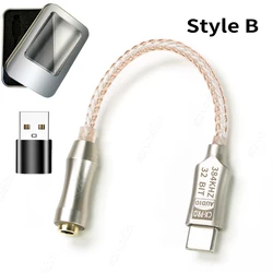 Premium USB - C to 3.5mm HiFi Audio Adapter with Built - in Amplifier and 32bit/384kHz DAC (Style B)