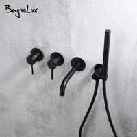Shower Mixer Shower Set Hot & Cold 2 Way Diverter Shower Faucet Solid Brass With 150MM/210MM/260MM Bath Spout Mixing Shower  Kit 1