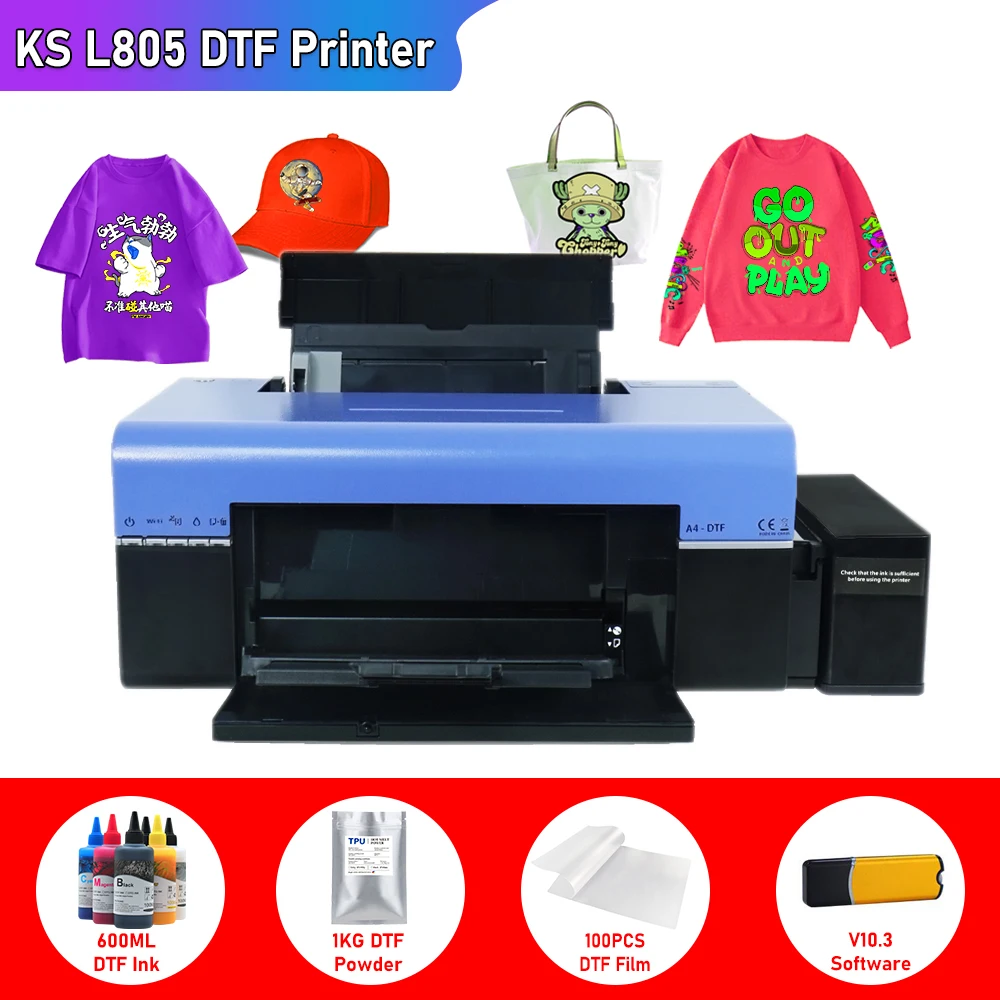 

​A4 impresora dtf Printer A4 Directly To Film Printer for Epson L805 DTF Transfer fabric clothes t shirt printing Machine A4