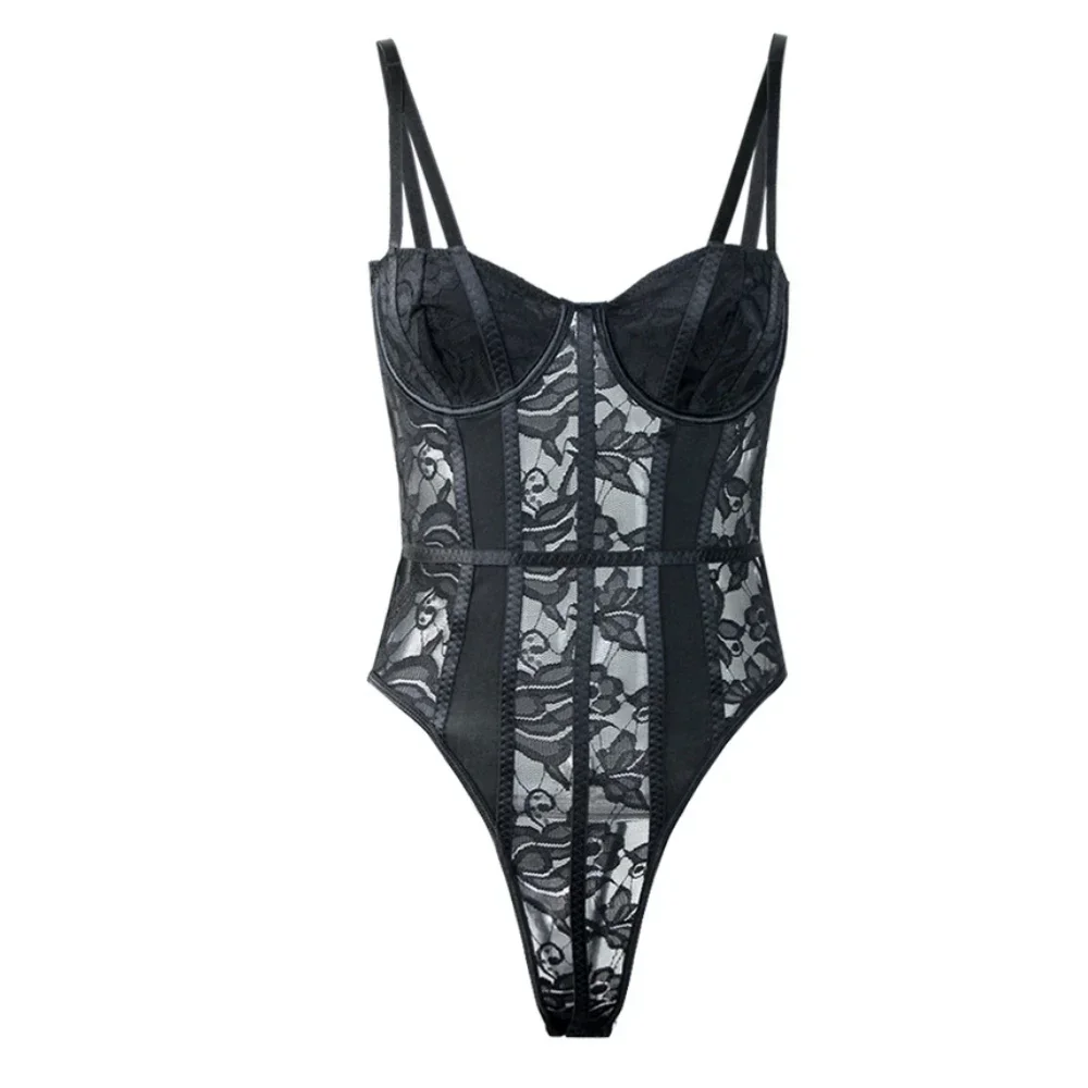 Sexy Hollow-out Bodysuit Jumpsuit Women Lace Club Ropa De Mujer Slimming Playsuit Womens Clothing Female Bottom Thin Jumpsuits
