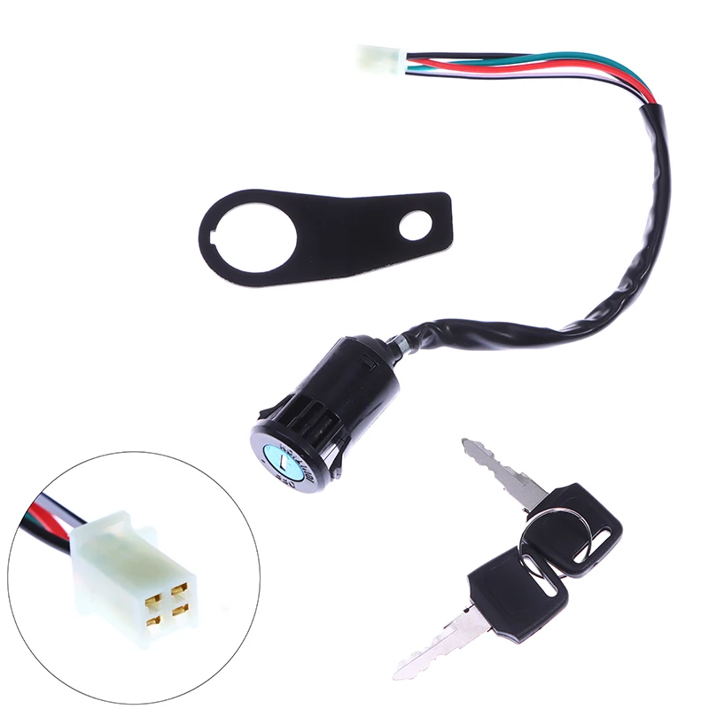 DIY Accessories Universal Motorcycle Start The Ignition Switch Lock Key With Bracket For Most 50cc 70cc 90cc 110cc 150cc 1 Set
