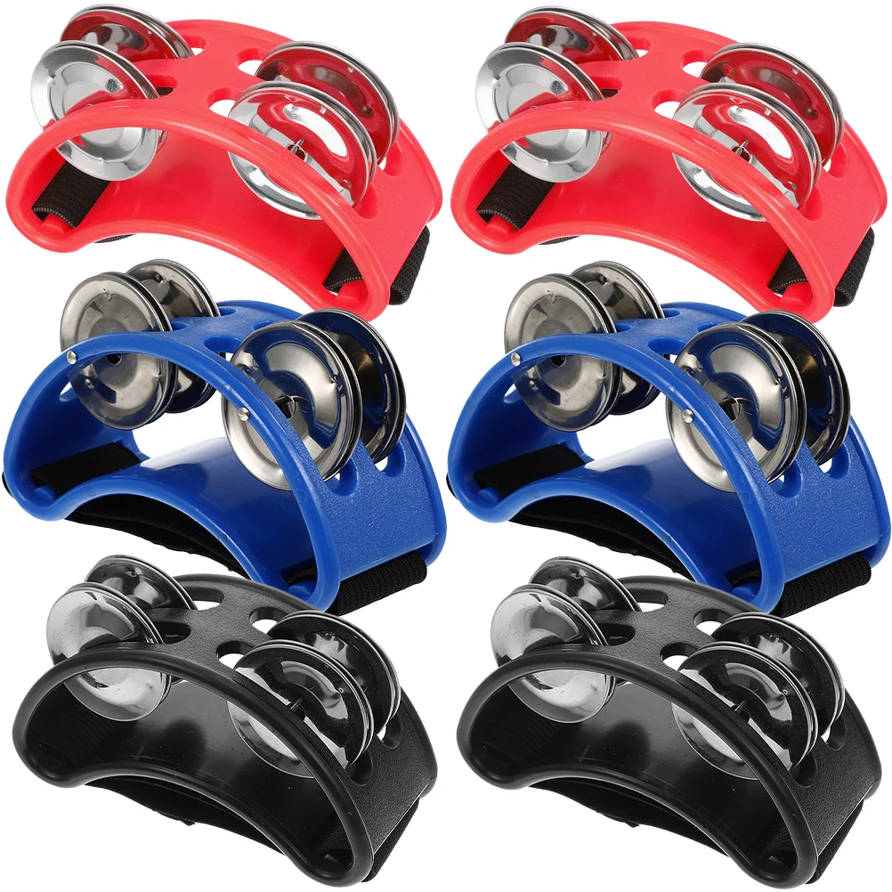 

6 Pcs Foot Metal Tambourine Aldult Toy Party Instrument Kid Bell Concert Guitar Musical