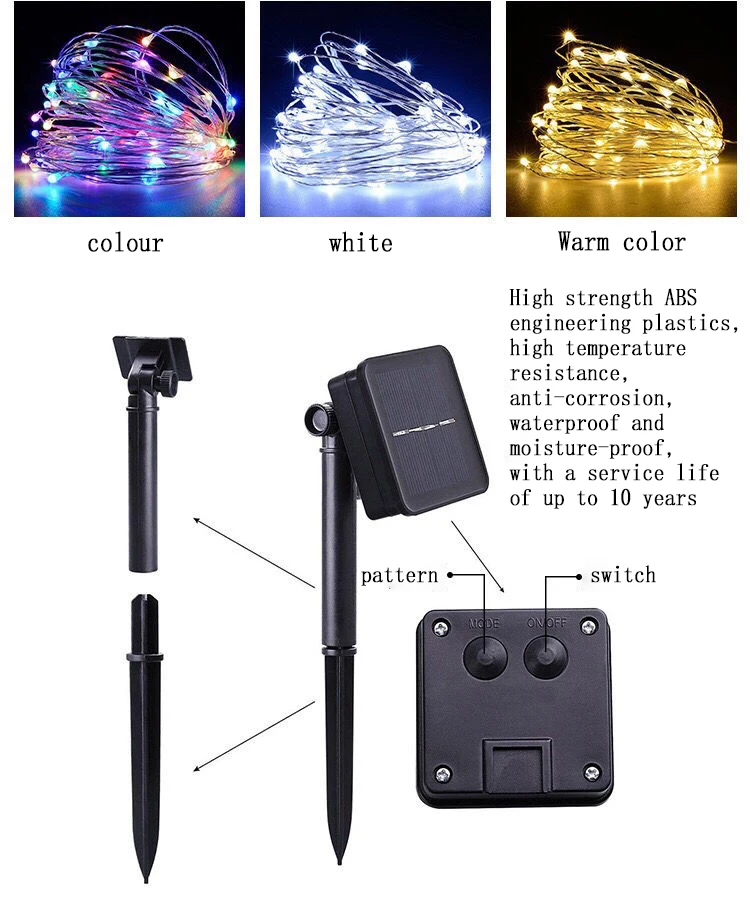 Solar LED outdoor waterproof wreath, Christmas garden lamp decorative belt small solar lights