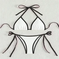 Sexy Triangle Bikini Y2K Border Extreme String Backless Swimsuit Thong Vacation Swimwear Bathing Suit Women Beach Outfit Biquini
