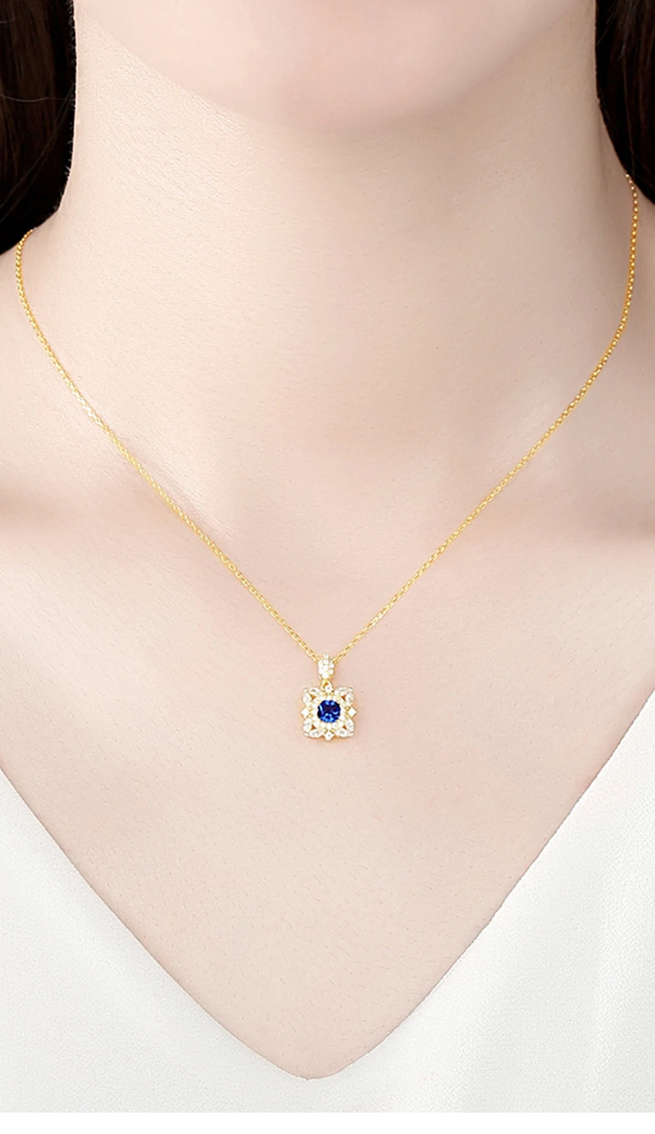 Breloques topaze pendentif colliers pour femmes mariage fiançailles Fine argent Sterling CZ fleur Kolye_voghion.com