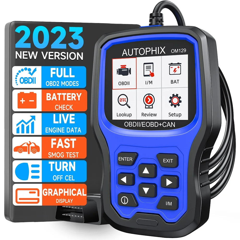 

AUTOPHIX OM129 OBD2 Scanner Battery Tester Check Engine Car Battery Cranking Charging Test Auto Scan Tools Diagnostic Tool