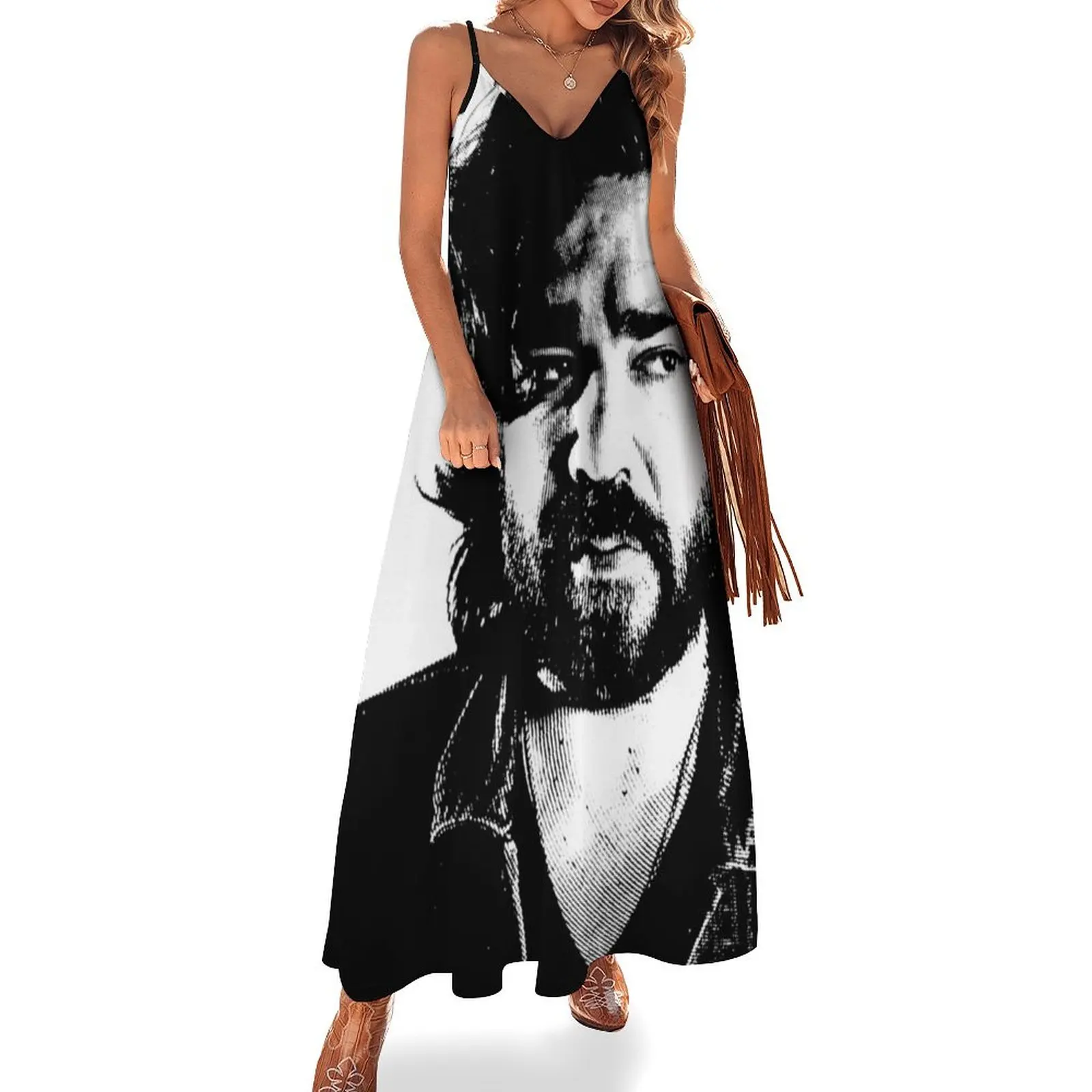 

Matt Berry Black & White Portrait (Linocut) Sleeveless Dress dresses korean style women's luxury party dress