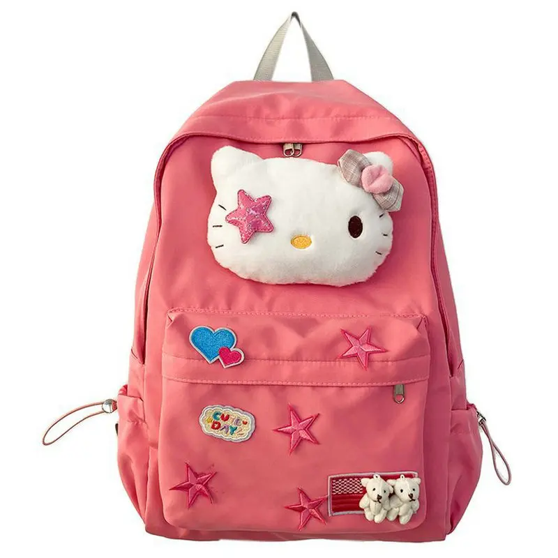 Рюкзак с принтом Hello Kitty для подростков, школьный ранец, Повседневная дорожная сумка для студентов