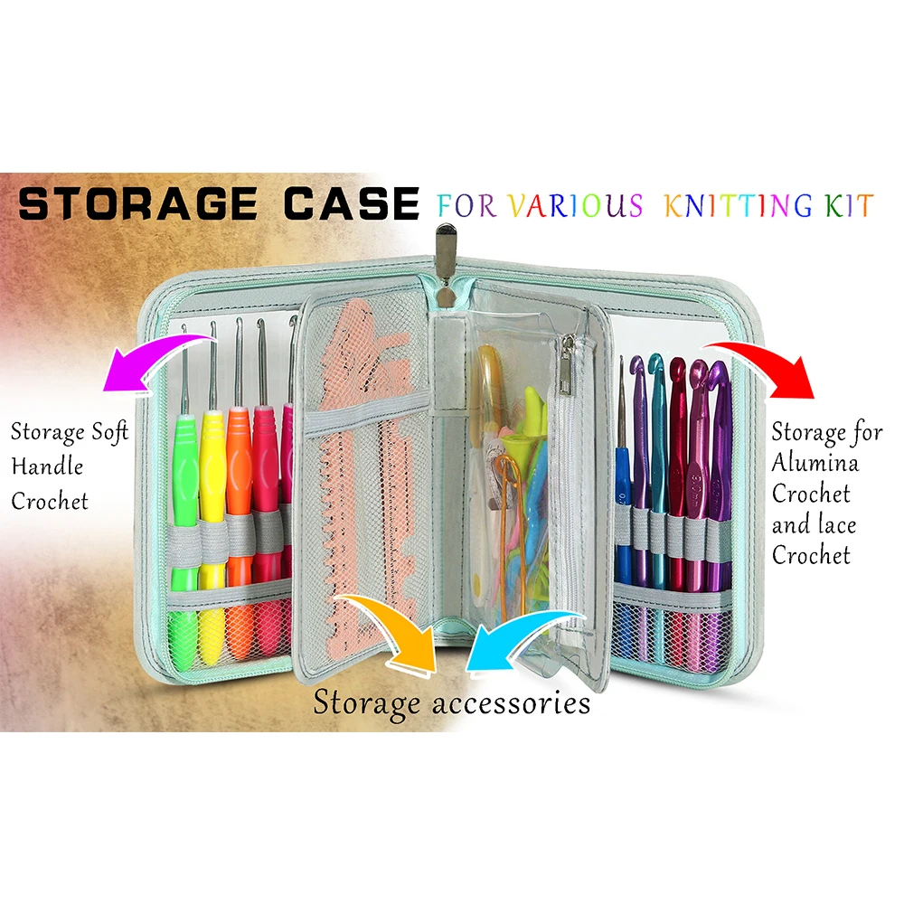 1Set Crochet Hooks Set Ergonomic Knitting Needle Weave Yarn Kits Floral Pattern Crochet Needles DIY Hand Knitting Art Tools,crochet hooks set