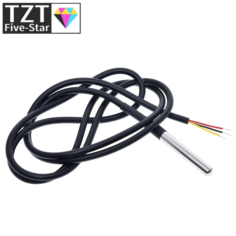 TZT 1/3PCS DS1820 Edelstahl Paket Wasserdicht DS18b20 Temperatur Sonde Temperatur Sensor 18B20 für Arduino – Detail 7