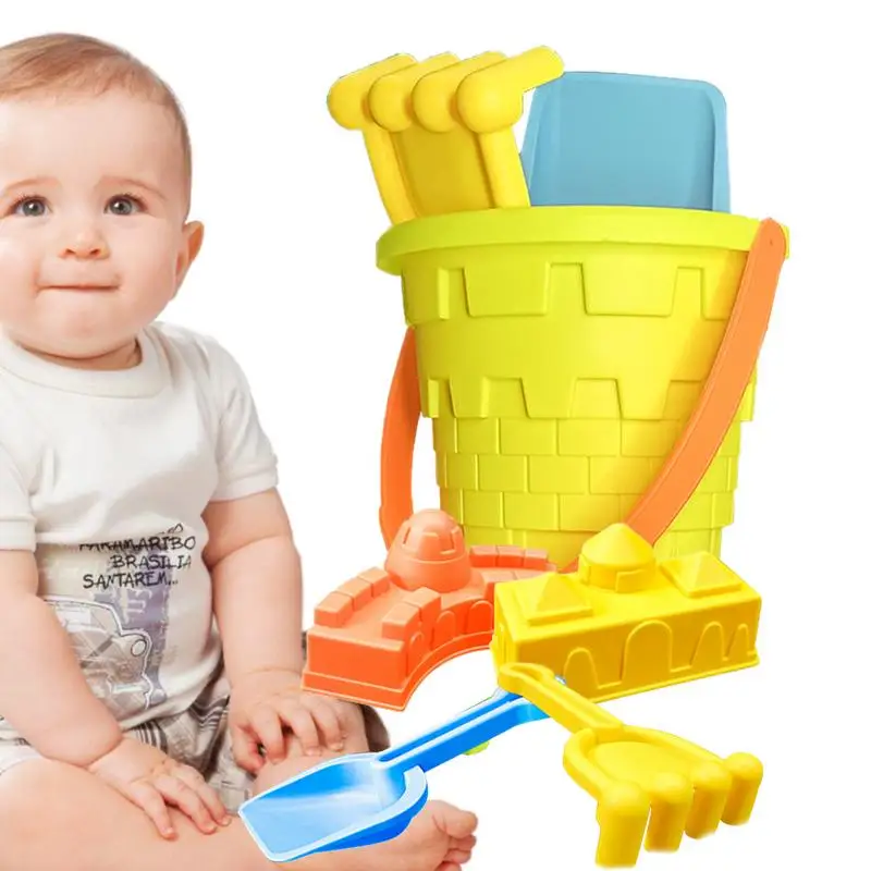 

Beach Set For Kids 5PCS Sand Bucket And Shovel Set Backyard Game For Kids Ages 3 Toddler Outdoor Toys Boosts Fine Motor Skills