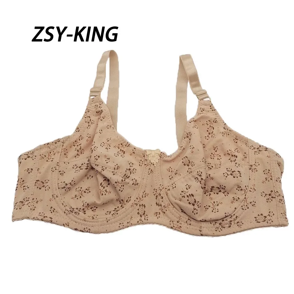 

Women Comfort Bras V-neck Full Coverage No Padding Straps Support Minimizer C D E F Cup Cotton Crop Top Plus Size Bra 38-50 C19