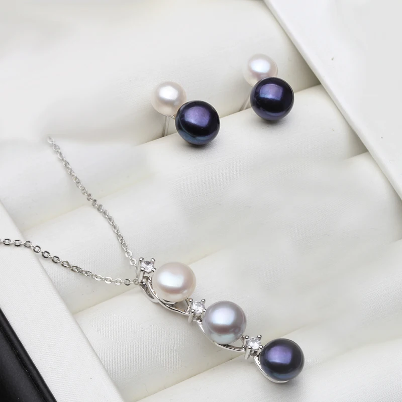 Orecchini Pendenti In Argento 925 Con Perle D'acqua Dolce - Ipoallergenici, Donna, 17x8 Mm